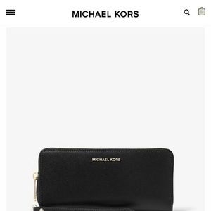 Michael Kors Continental Leather Wristlet Wallet